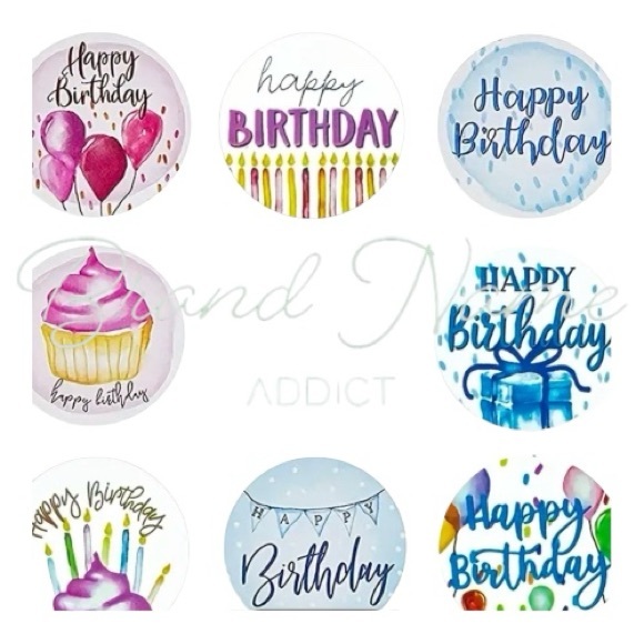 Happy Birthday Festive (8 different designs) Stickers - Picture 2 of 2